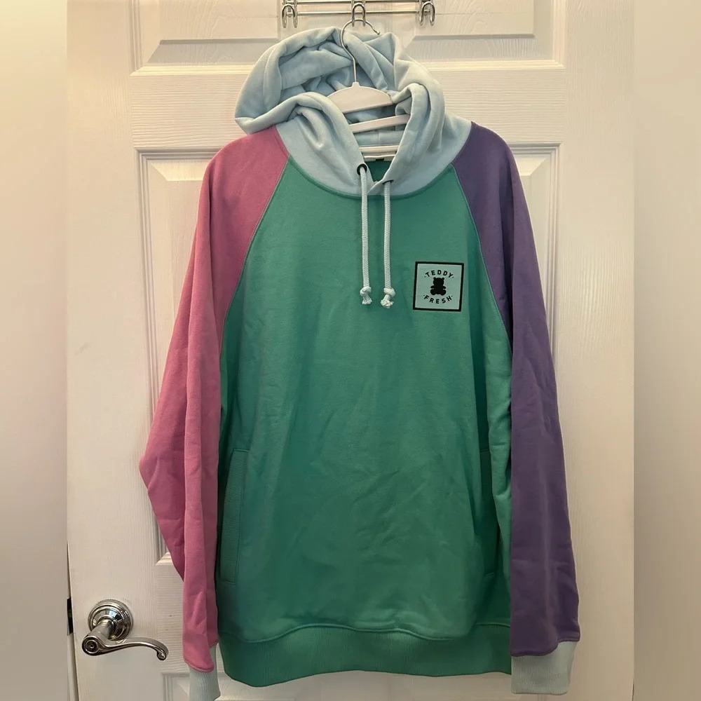 ! Teddy Fresh Color Block Hoodie size L